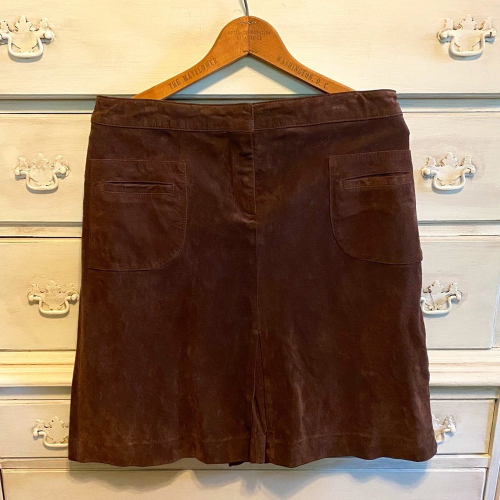 Lily Pulitzer Brown Suede Skirt.